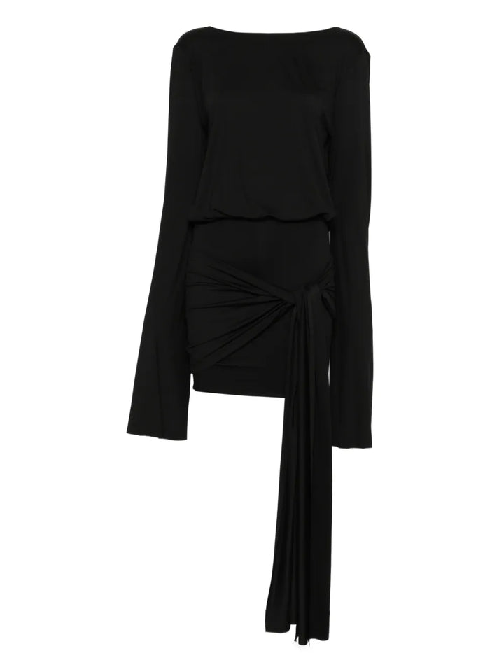 Axel 113 Paloma Long Sleeve Mini Dress — Black — Size XS — Front View