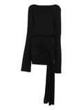 Axel 113 Paloma Long Sleeve Mini Dress — Black — Size XS — Front View