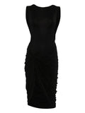 Axel 113 Adelina Midi Dress — Black — Size XS — Front View