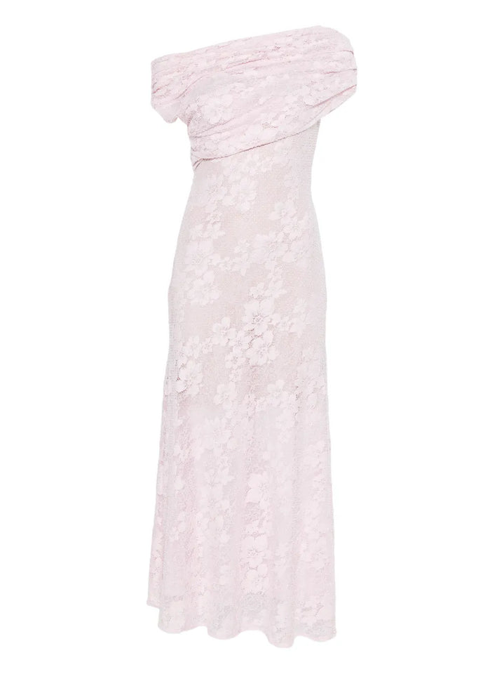 Self Portrait Lace Midi Dress — Pink — Size XS — Front View