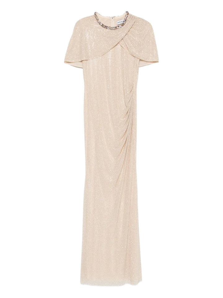 Self Portrait Embellished Draped Maxi Dress — Same as shown — Size S — Front View