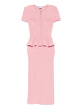 Self Portrait Peplum Midi Dress — Pink — Size XXS — Front View