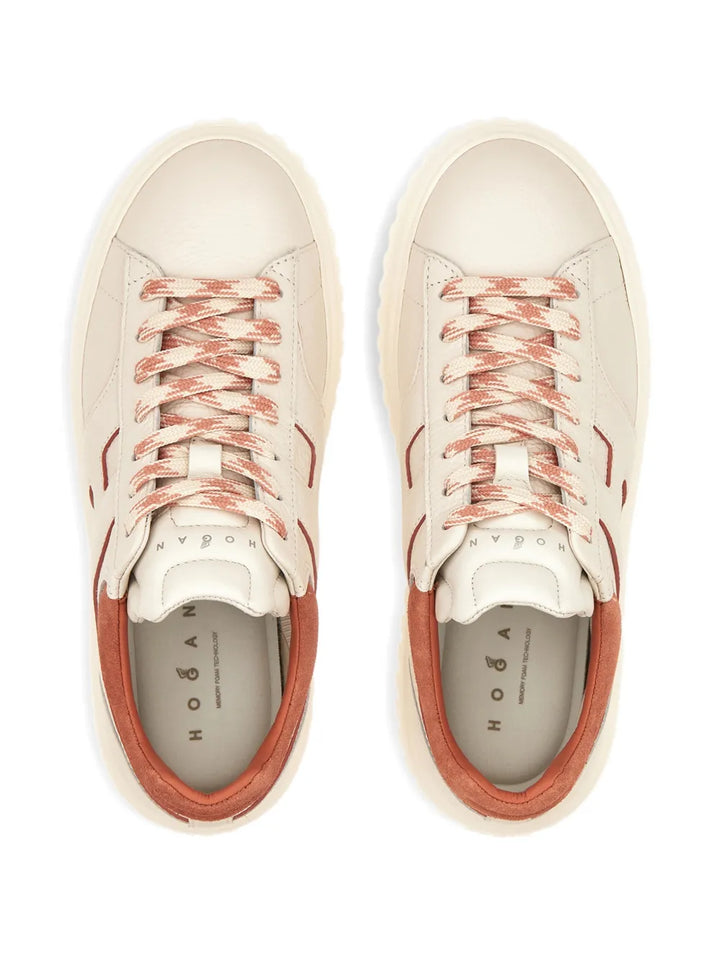 Hogan H-Stripes Platform — Orange — Size US M 3.5 - US W 5 — Back View