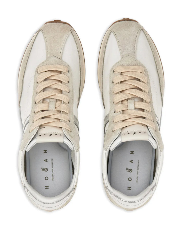 Hogan H699 Metallic-Logo — Beige — Size US M 3.5 - US W 5 — Top View