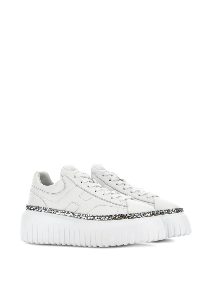 Hogan Lace-Up Platform — White — Size US M 3.5 - US W 5 — Side View
