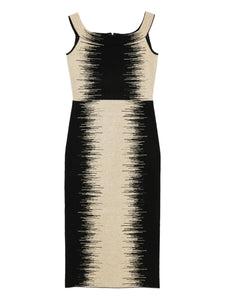 Herve Leger Arwen Striped Dress — Black — Size XS — Front View