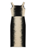 Herve Leger Arwen Striped Dress — Black — Size XS — Front View