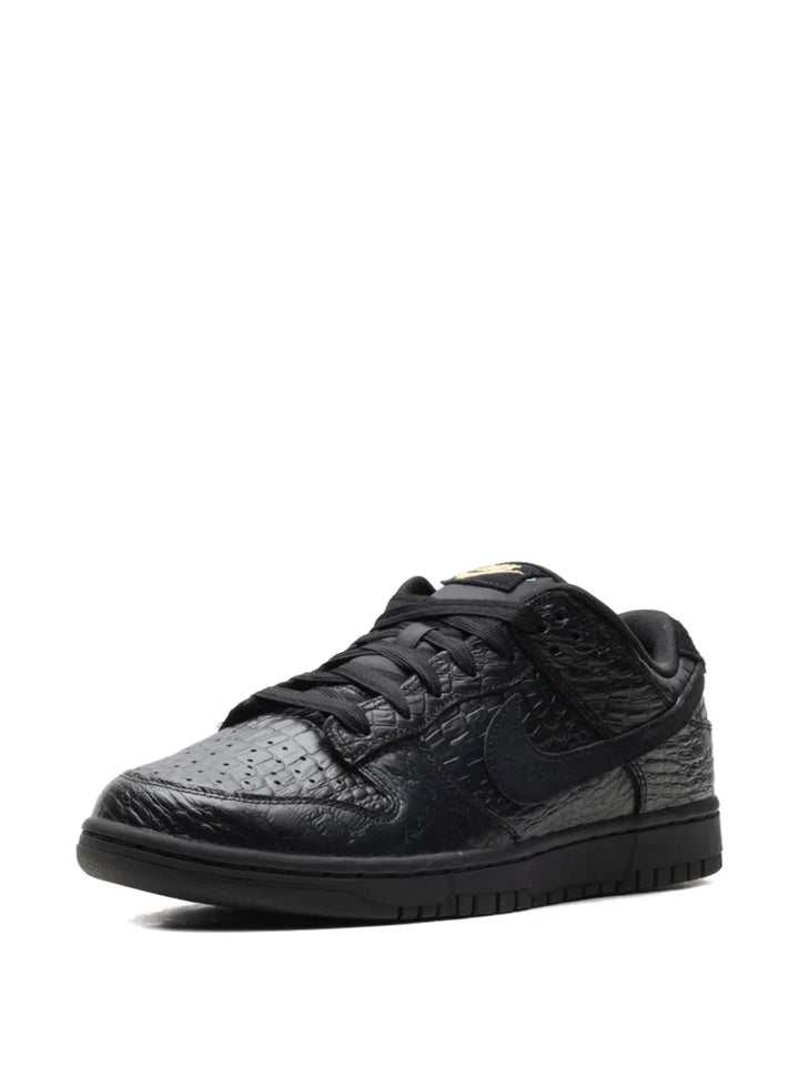 Nike Dunk Low Croc-Effect Low-Tops — Black — Size US M 3.5 - US W 5 — Back View