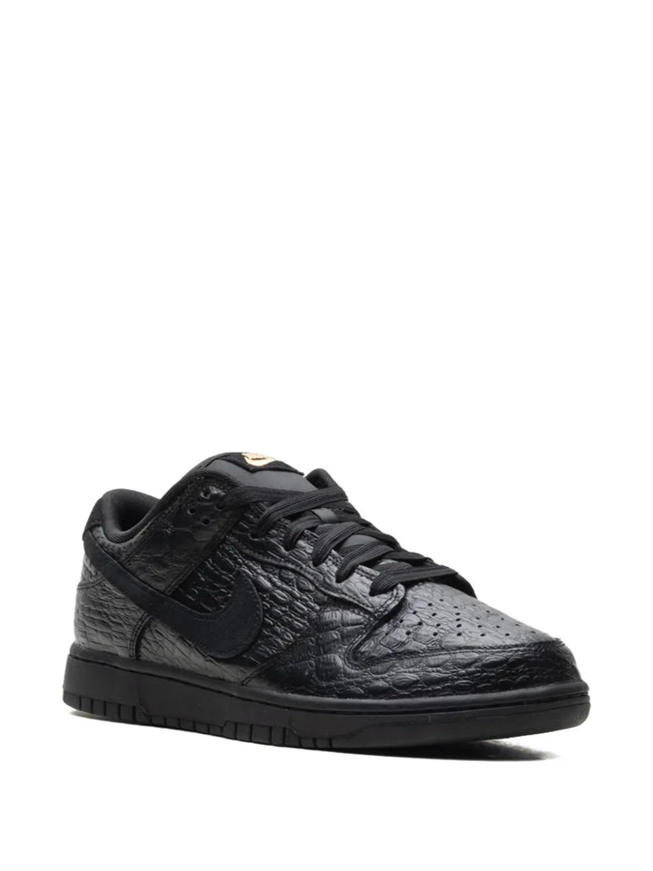 Nike Dunk Low Croc-Effect Low-Tops — Black — Size US M 3.5 - US W 5 — Side View