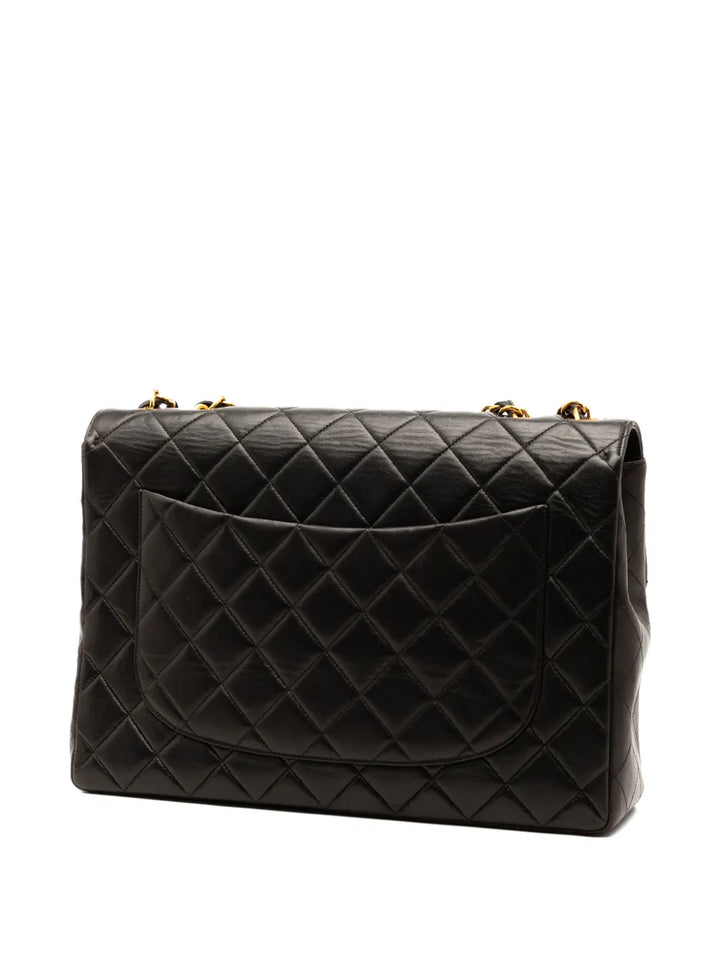 Chanel Pre Owned 1994 1996 Jumbo Classic Lambskin Single Flap Shoulder Bag — Same as shown — Size One Size — Back View