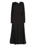 Silkylicious Silk Maxi Dress — Black — Size L — Front View
