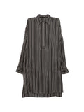 Tom Ford Striped V Neck Dress — Black — Size XS — Front View