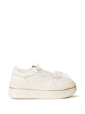 TWINSET Lace-Up Platform — White — Size US M 3.5 - US W 5 — Front View