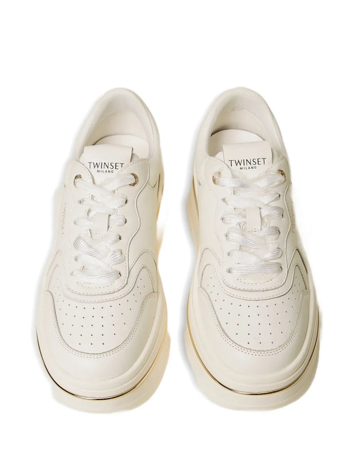 TWINSET Lace-Up Platform — White — Size US M 3.5 - US W 5 — Side View