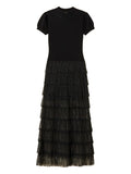 Twinset Plumetis Lace Knit Dress — Black/ Red — Size XS — Front View