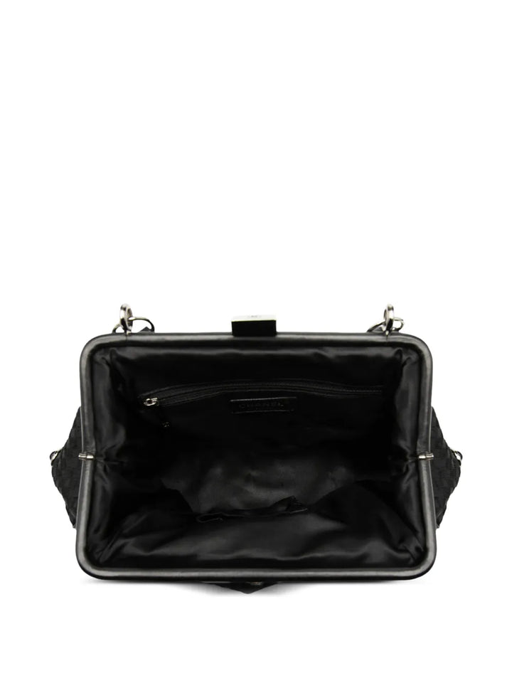 Chanel Pre Owned 2005 2006 Cc Check Embossed Velvet Belted Side Frame Bag Shoulder Bag — Same as shown — Size One Size — Top View