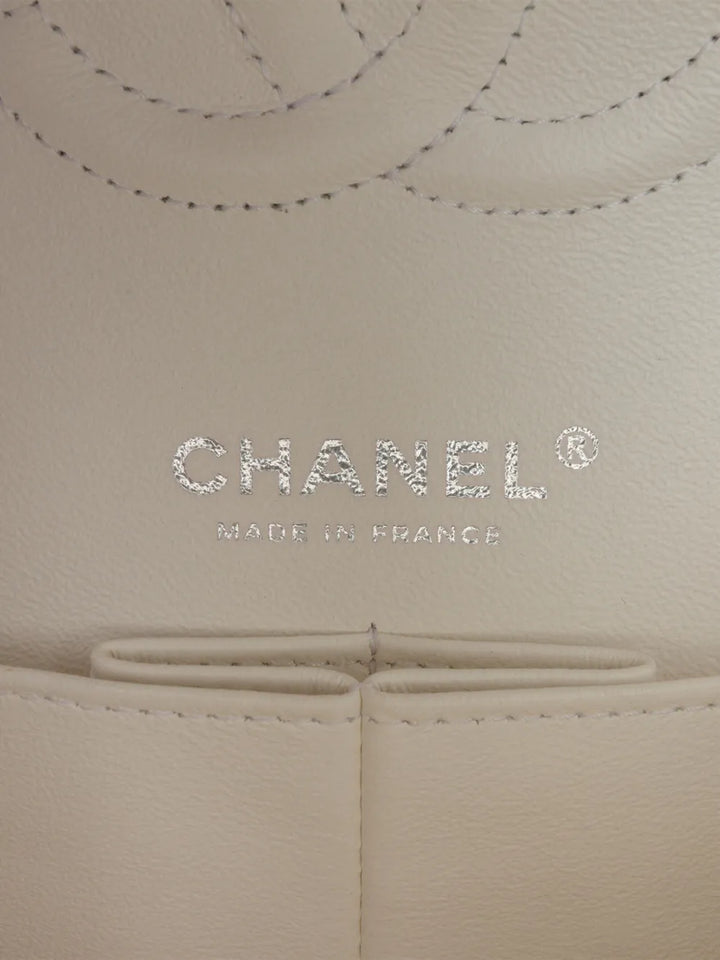 Chanel Pre Owned 2015 2016 Medium Classic Chevron Tweed Floral Double Flap Shoulder Bag — Same as shown — Size One Size — Detail View