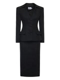 Self Portrait Long Sleeve Midi Dress — Black — Size XL — Front View
