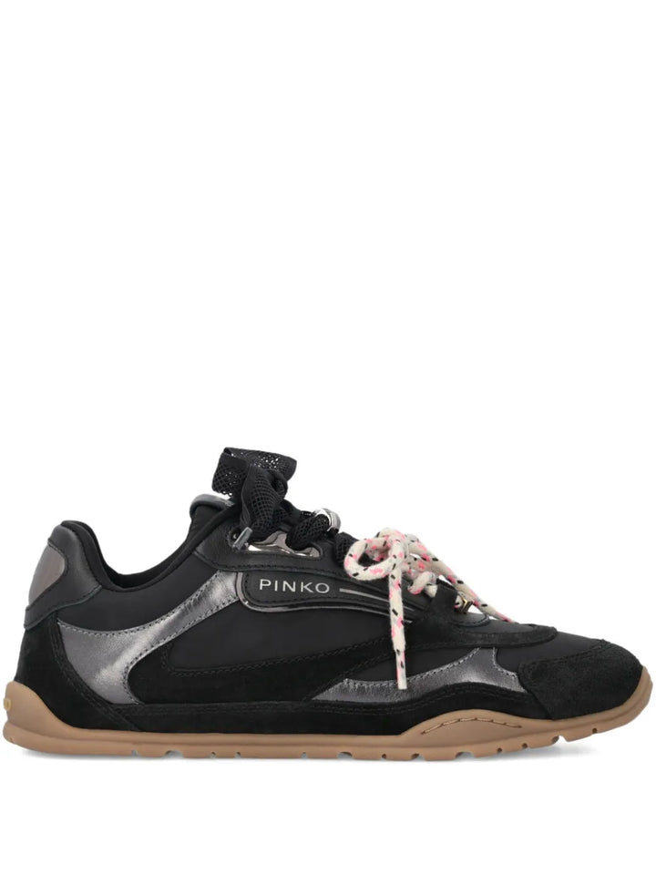 PINKO Lace-Up Panelled — Black — Size US M 3.5 - US W 5 — Front View