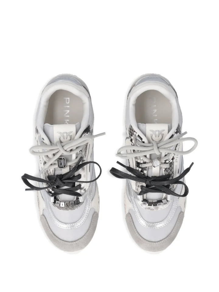 PINKO Logo Lace-Up — Grey — Size US M 3.5 - US W 5 — Detail View