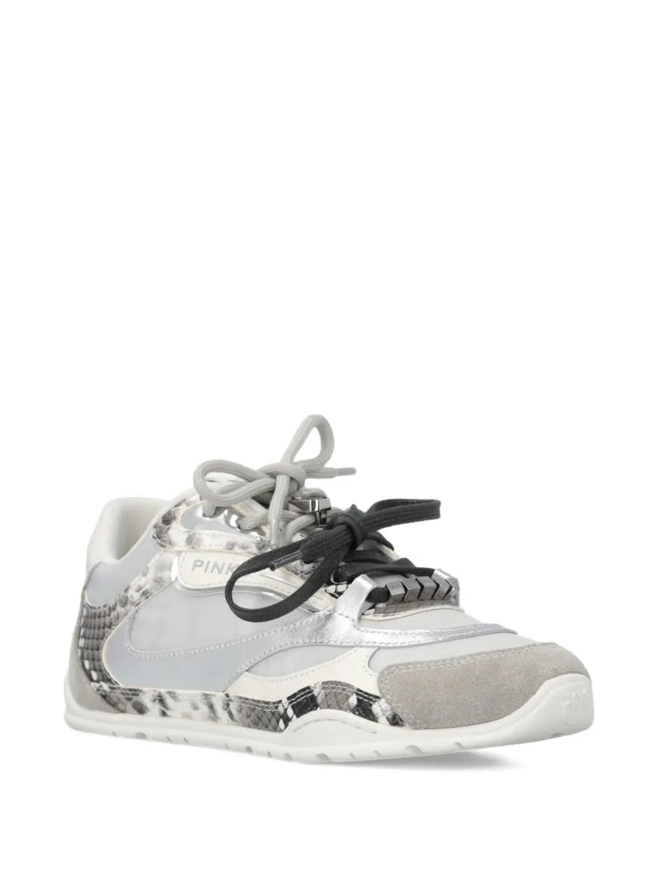 PINKO Logo Lace-Up — Grey — Size US M 3.5 - US W 5 — Side View