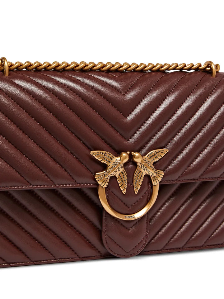 Pinko Medium Love One Chevron Chain Shoulder Bag — Same as shown — Size One Size — Top View
