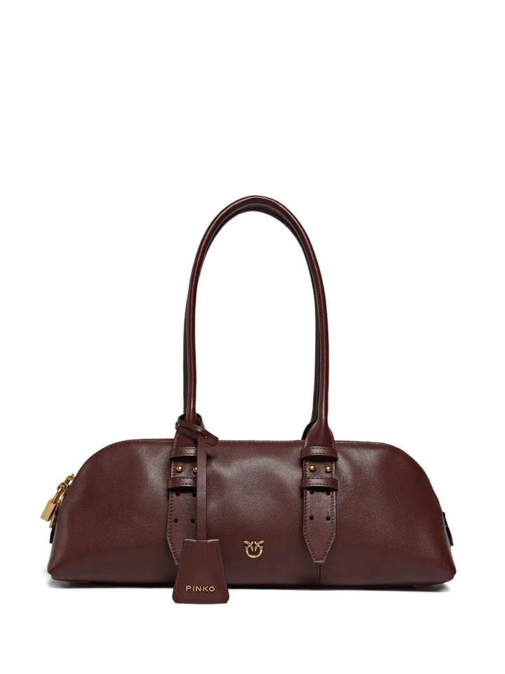 Pinko Padlock Leather Shoulder Bag — Same as shown — Size One Size — Front View