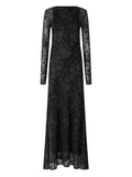 Pinko Openwork Long Sleeve Dress — Black/ Pink — Size XS — Front View
