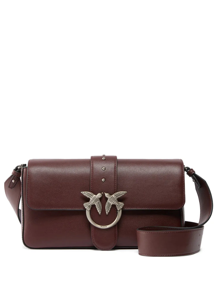 Pinko Medium Love Studded Bird Leather Shoulder Bag — Same as shown — Size One Size — Front View