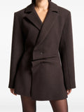 Maniere De Voir Sylvie Blazer Mini Dress — Brown — Size XXS — Front View