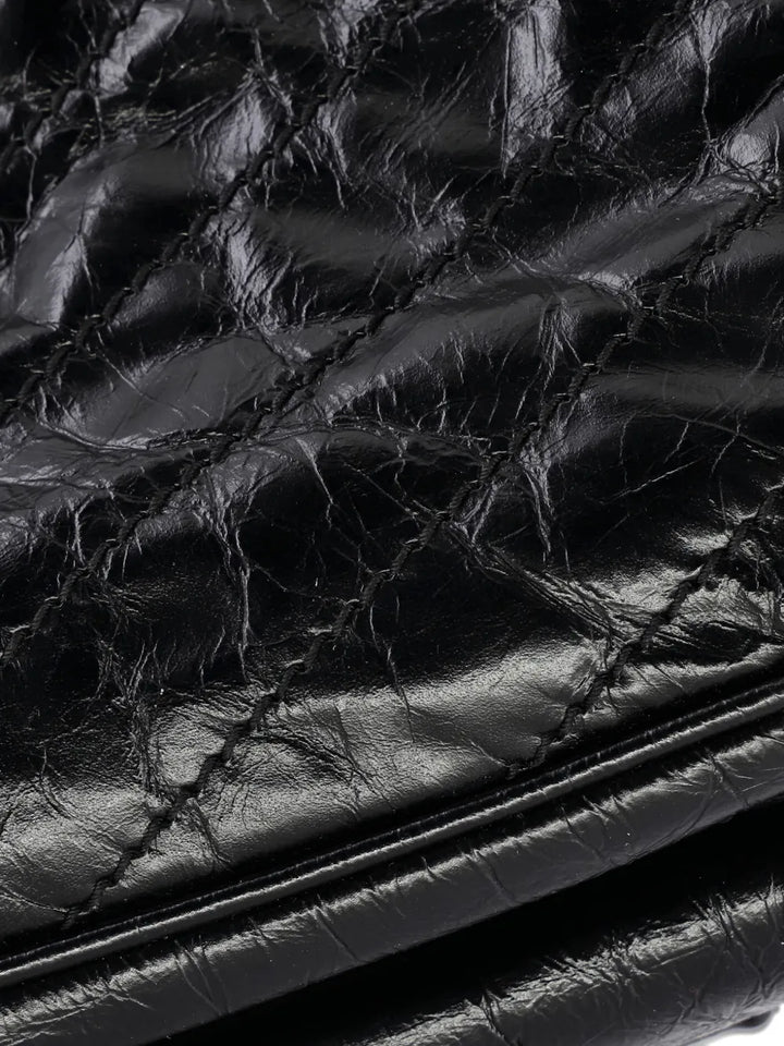 Saint Laurent Pre Owned Niki Chain Flap Bag Matelasse Chevron Leather Large Shoulder Bag — Same as shown — Size One Size — Top View