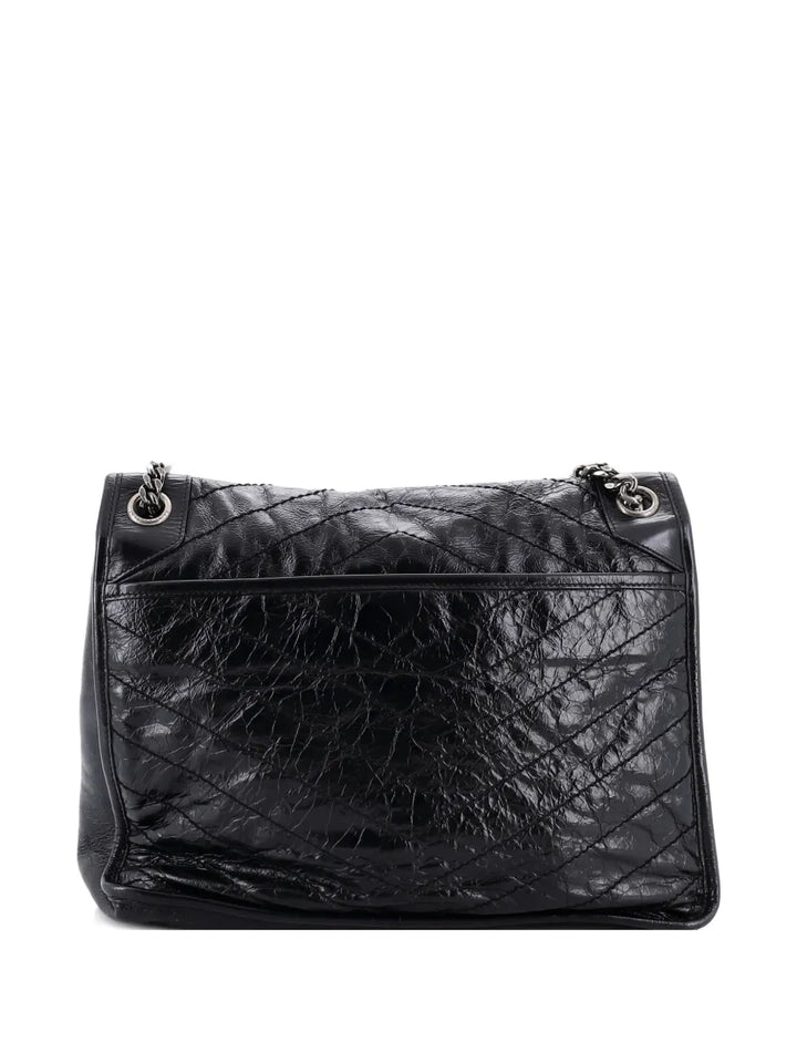 Saint Laurent Pre Owned Niki Chain Flap Bag Matelasse Chevron Leather Large Shoulder Bag — Same as shown — Size One Size — Side View