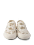 Prada Round-Toe Lace-Up — Beige — Size US M 3.5 - US W 5 — Top View
