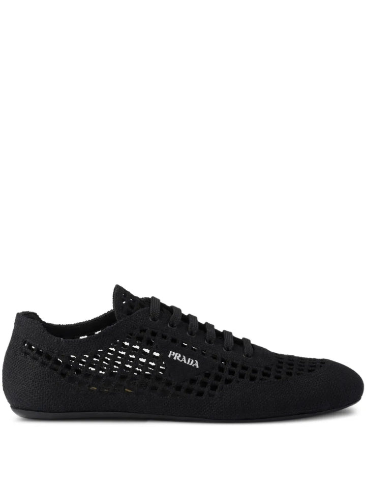 Prada Round-Toe Lace-Up — Black — Size US M 3.5 - US W 5 — Front View