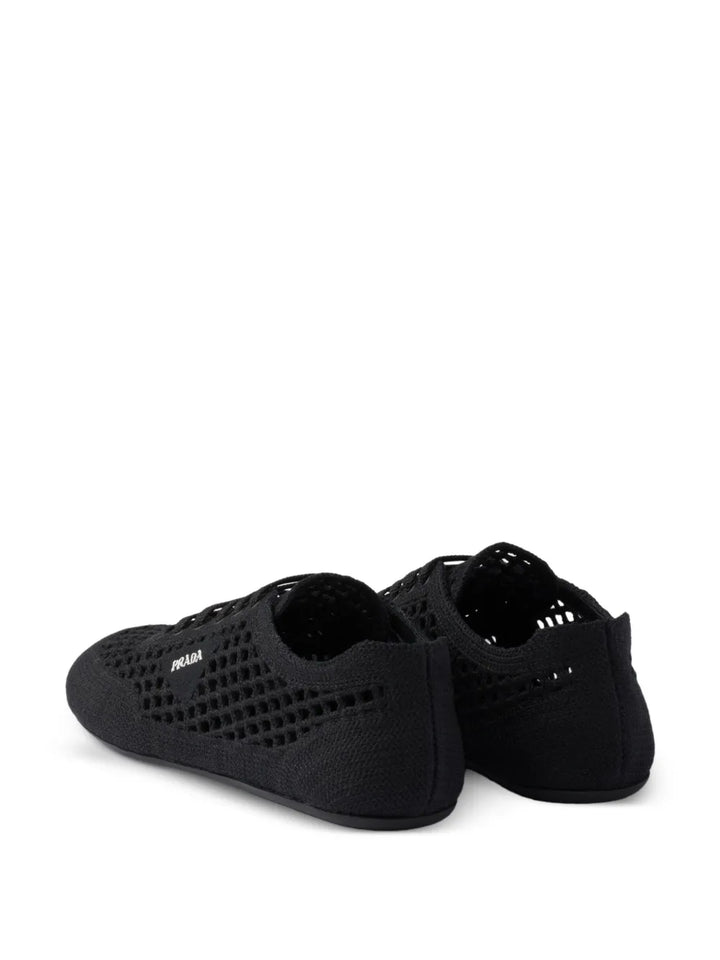 Prada Round-Toe Lace-Up — Black — Size US M 3.5 - US W 5 — Back View