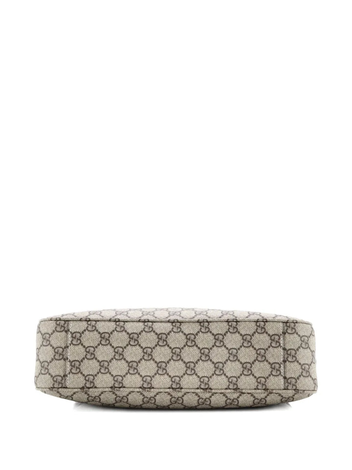 Gucci Pre Owned Emblem Gg Coated Canvas With Leather Medium Shoulder Bag — Same as shown — Size One Size — Top View