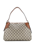 Gucci Pre Owned Emblem Gg Coated Canvas With Leather Medium Shoulder Bag — Same as shown — Size One Size — Front View