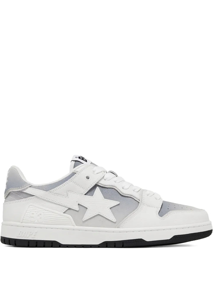 A Bathing Ape?Sk8 Sta Star Panelled Sneakers — White — Size US M 3.5 - US W 5 — Front View