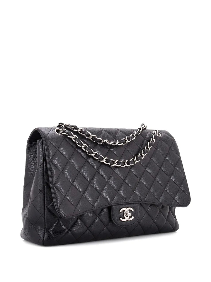 Chanel Pre Owned Classic Single Flap Bag Quilted Caviar Maxi Shoulder Bag — Same as shown — Size One Size — Back View