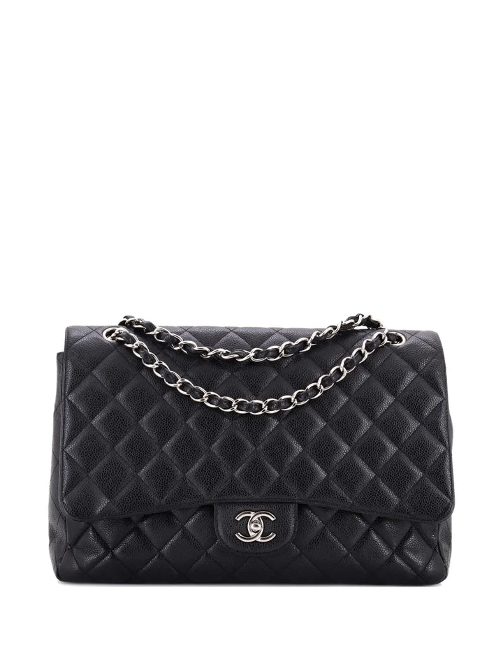 Chanel Pre Owned Classic Single Flap Bag Quilted Caviar Maxi Shoulder Bag — Same as shown — Size One Size — Front View