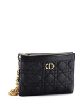 Christian Dior Pre Owned Caro Zipped Pouch With Chain Cannage Quilt Leather Shoulder Bag — Same as shown — Size One Size — Back View