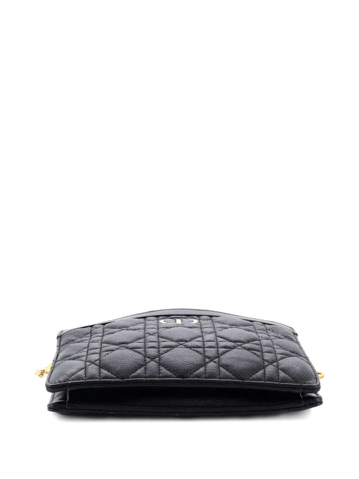 Christian Dior Pre Owned Caro Zipped Pouch With Chain Cannage Quilt Leather Shoulder Bag — Same as shown — Size One Size — Top View
