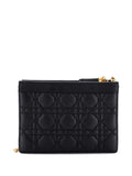 Christian Dior Pre Owned Caro Zipped Pouch With Chain Cannage Quilt Leather Shoulder Bag — Same as shown — Size One Size — Side View