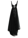 Alchemy Floral Lace Maxi Dress — Black/ Red — Size XS — Front View