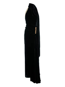 Vpm Atelier Bex Embellished Maxi Dress — Black — Size S — Front View