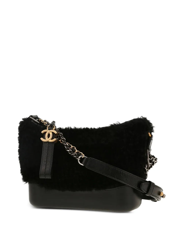 Chanel Pre Owned 2019 Small Gabrielle Fur Trim Shoulder Bag — Same as shown — Size One Size — Top View