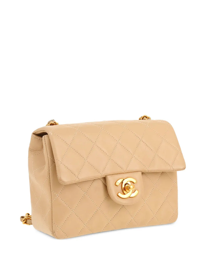 Chanel Pre Owned 1996 Mini Carre Quilted Shoulder Bag — Same as shown — Size One Size — Top View