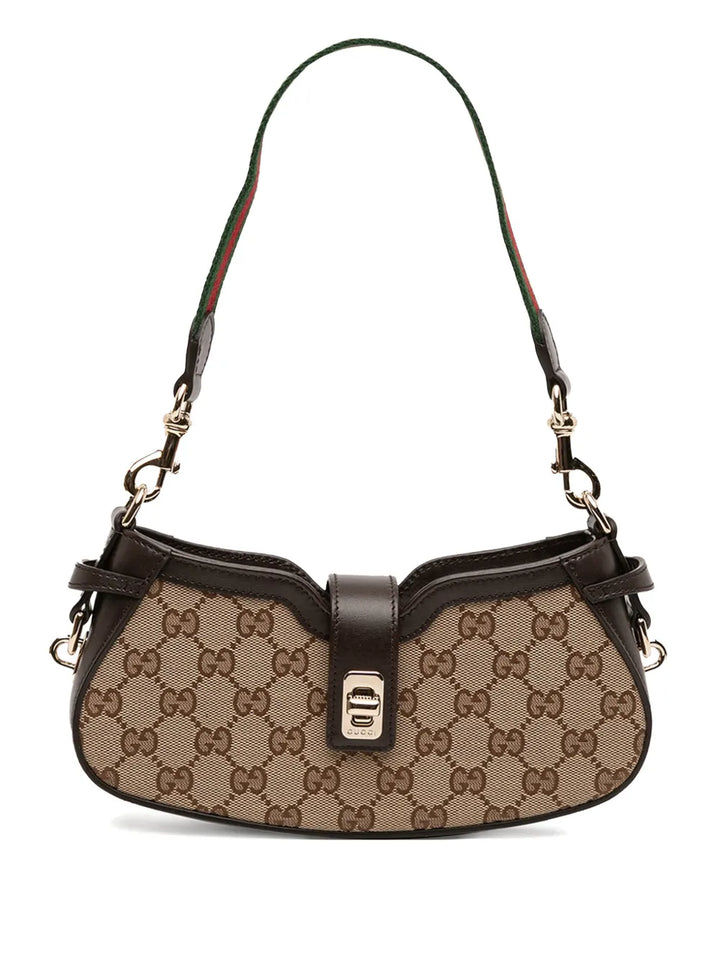 Gucci Pre Owned 2021 2025 Mini Gg Supreme Moon Side Web Shoulder Bag — Same as shown — Size One Size — Front View