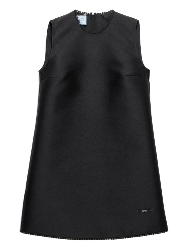 Prada Lace Collar Scuba Mini Dress — Black — Size XS — Front View