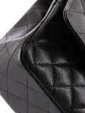 Chanel Pre Owned Classic Double Flap Bag Quilted Caviar Medium Shoulder Bag — Same as shown — Size One Size — Top View